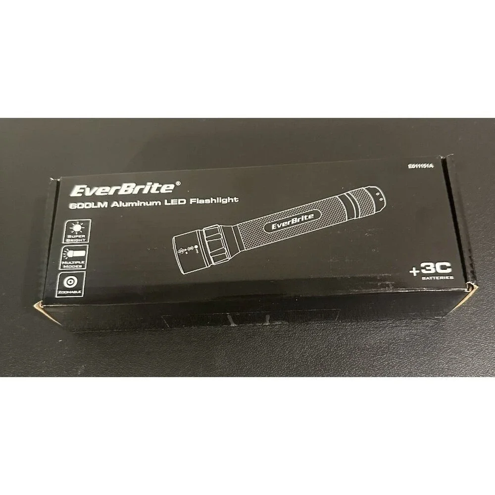 New EverBrite 600Lumen Ultra Bright Tactical Flashlight Zoomable 4 Lighting Mode